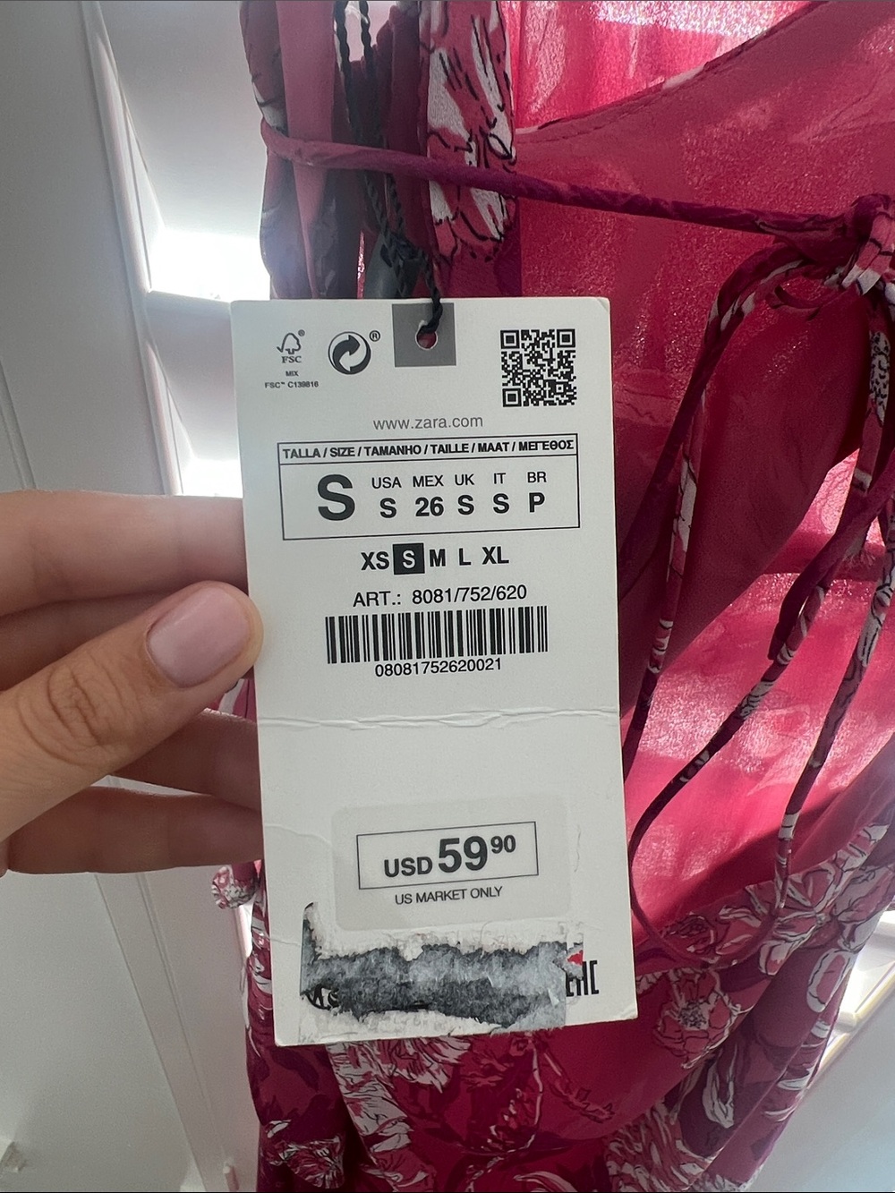 Zara Raspberry Pink Floral Ruffle Slip Maxi Dress - Picture 6 of 6